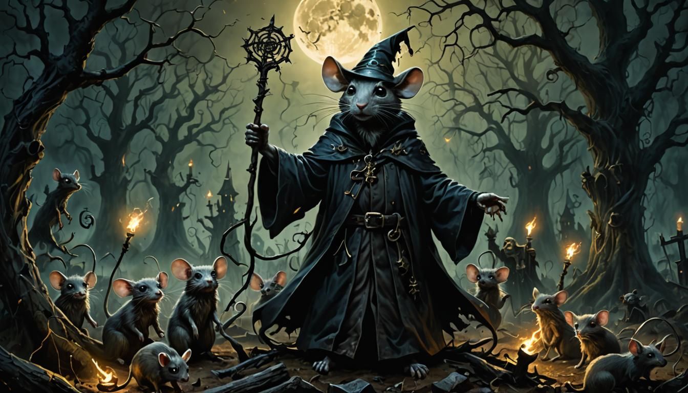 Wizard Mouse Conjures Zombie Mice in Graveyard