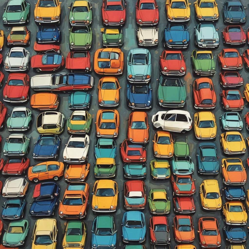 Abstract Car Collection with Fine Details