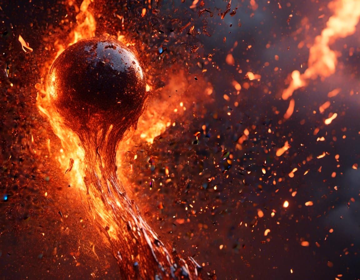 Exploding Medieval Torch with Liquid Fire Rain