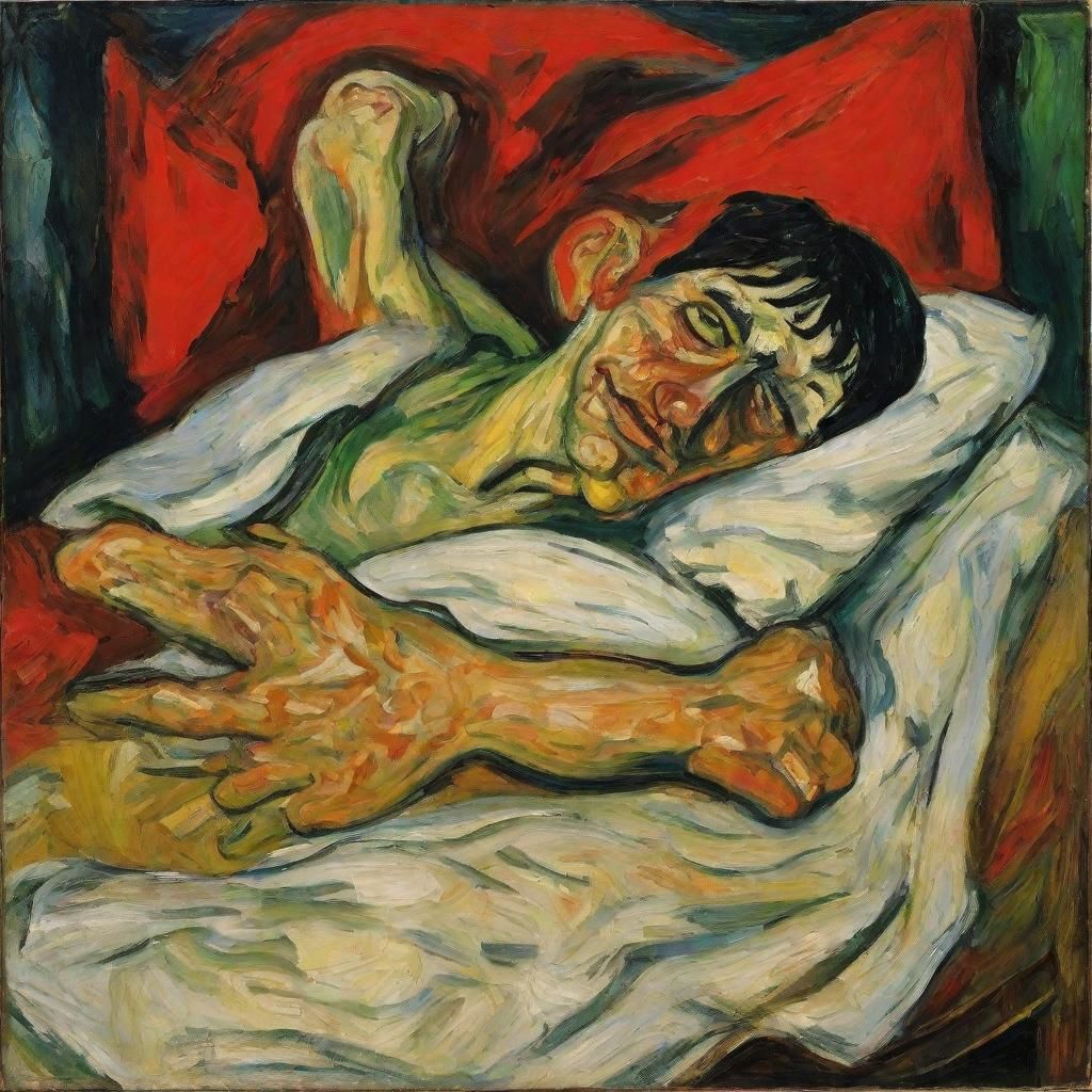 Dreamer Under Star in Expressionist Style