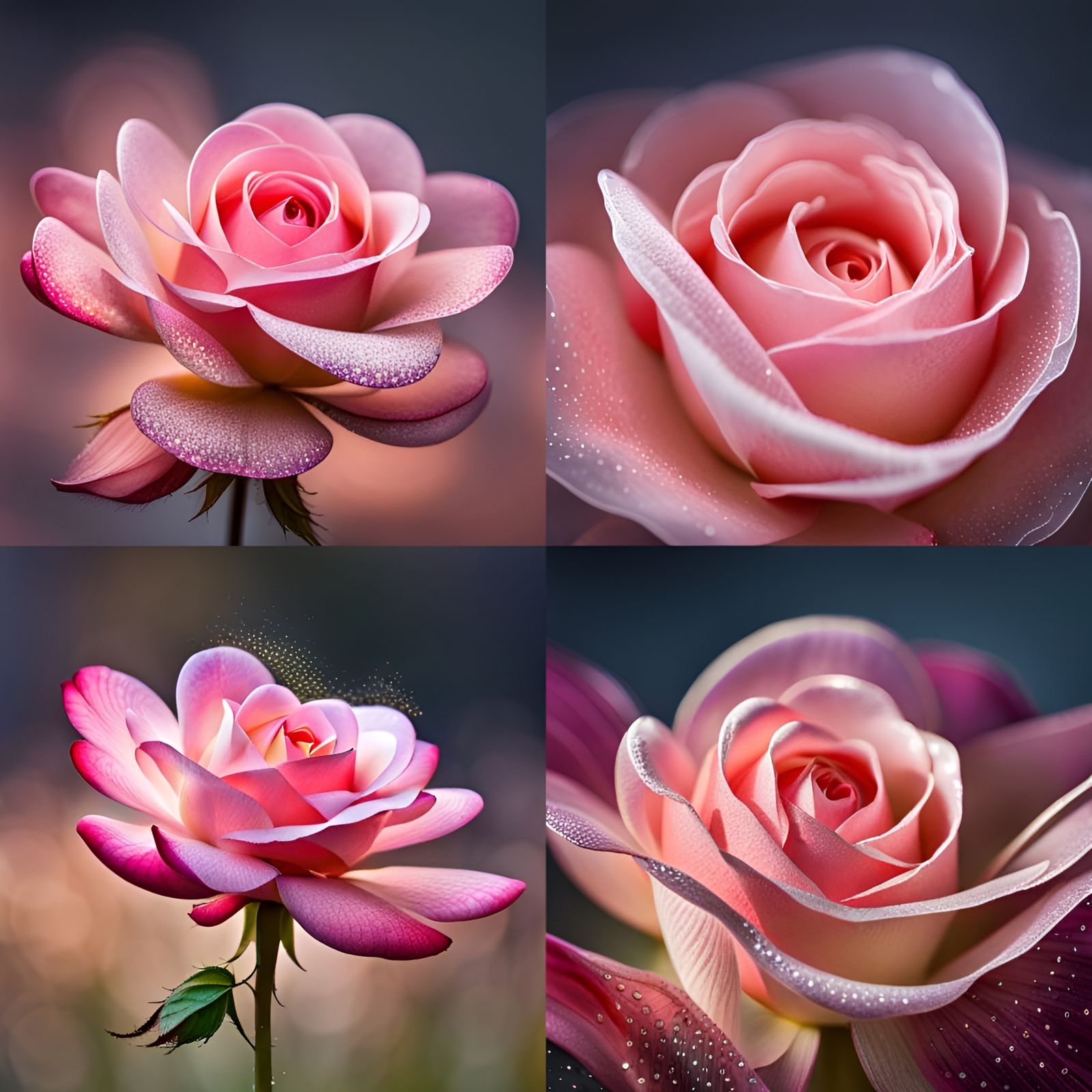 A translucent rose with glitter