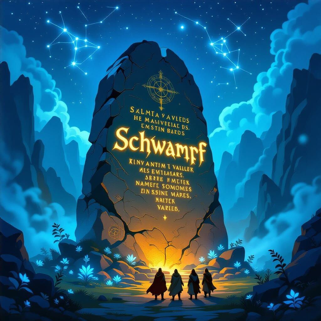 Mystical Valley Monolith: Fantasy Illustration