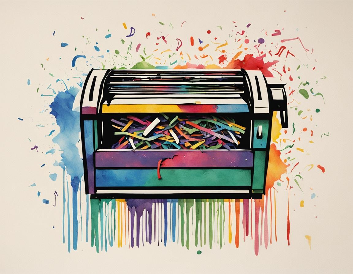 Whimsical Poster Art: Shredding Emotions Symbolically