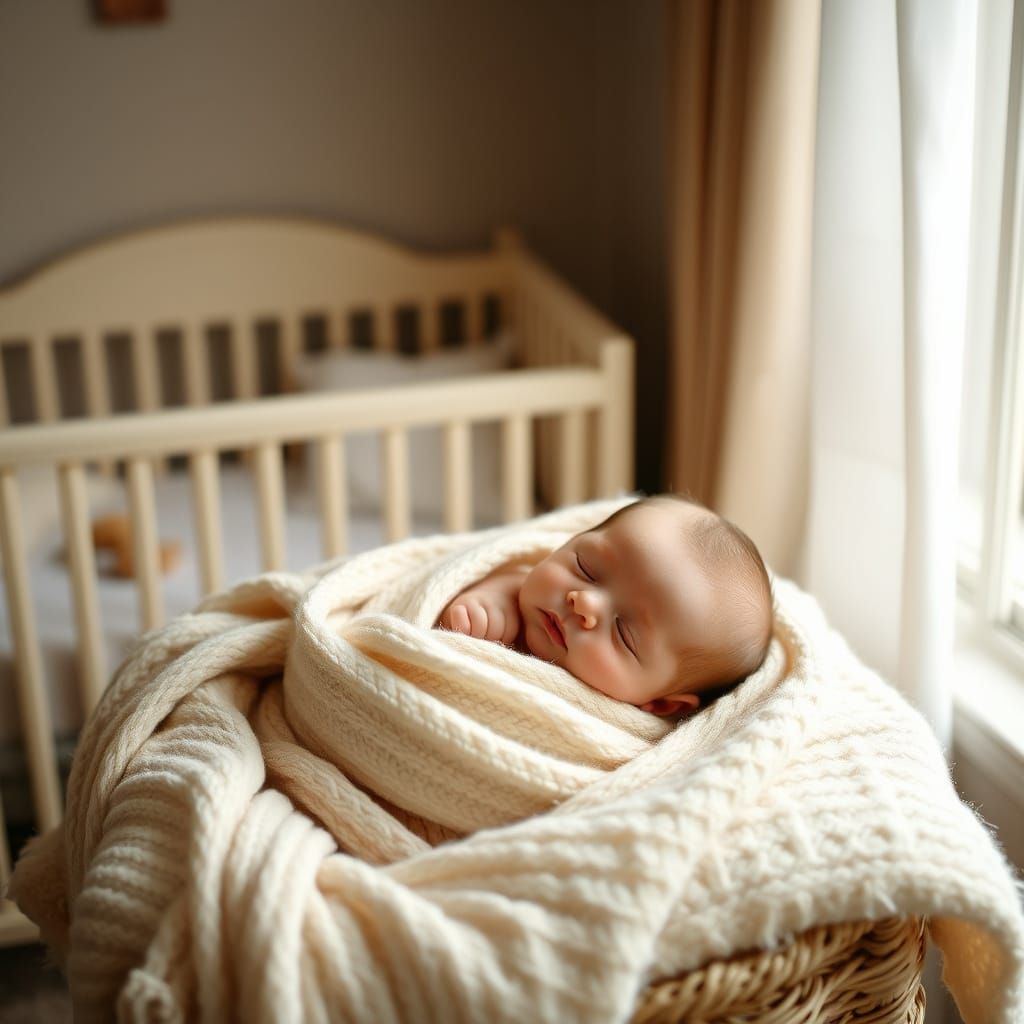 Newborn Baby Portrait in Warm Natural Light