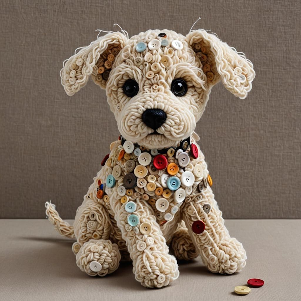 Yarn and Buttons Puppy: A Unique Creation