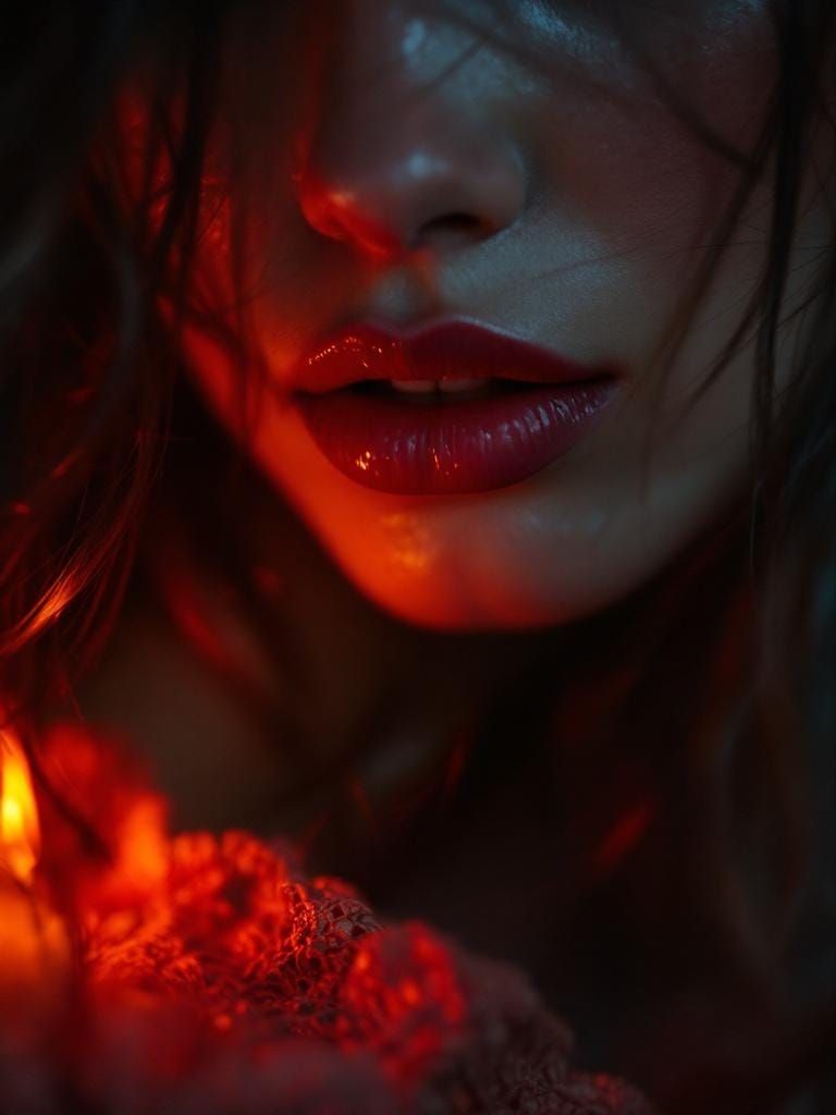 Intimate Close-Up Portrait in Cinematic Style