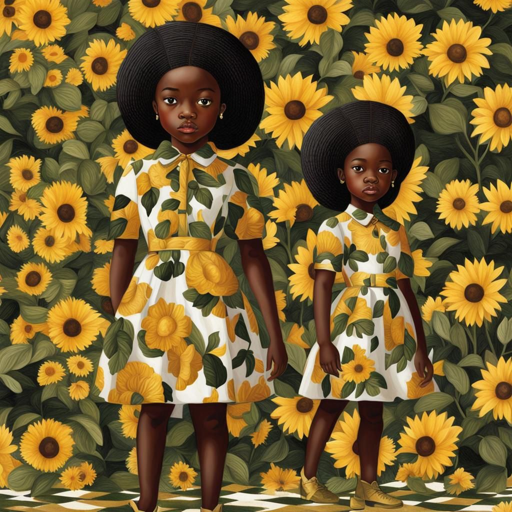 Black Girls in High Contrast Portraiture Style