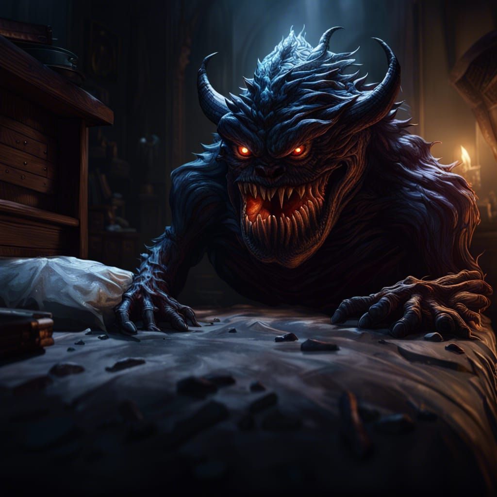 Monster Under Bed: Dark Fantasy Concept Art