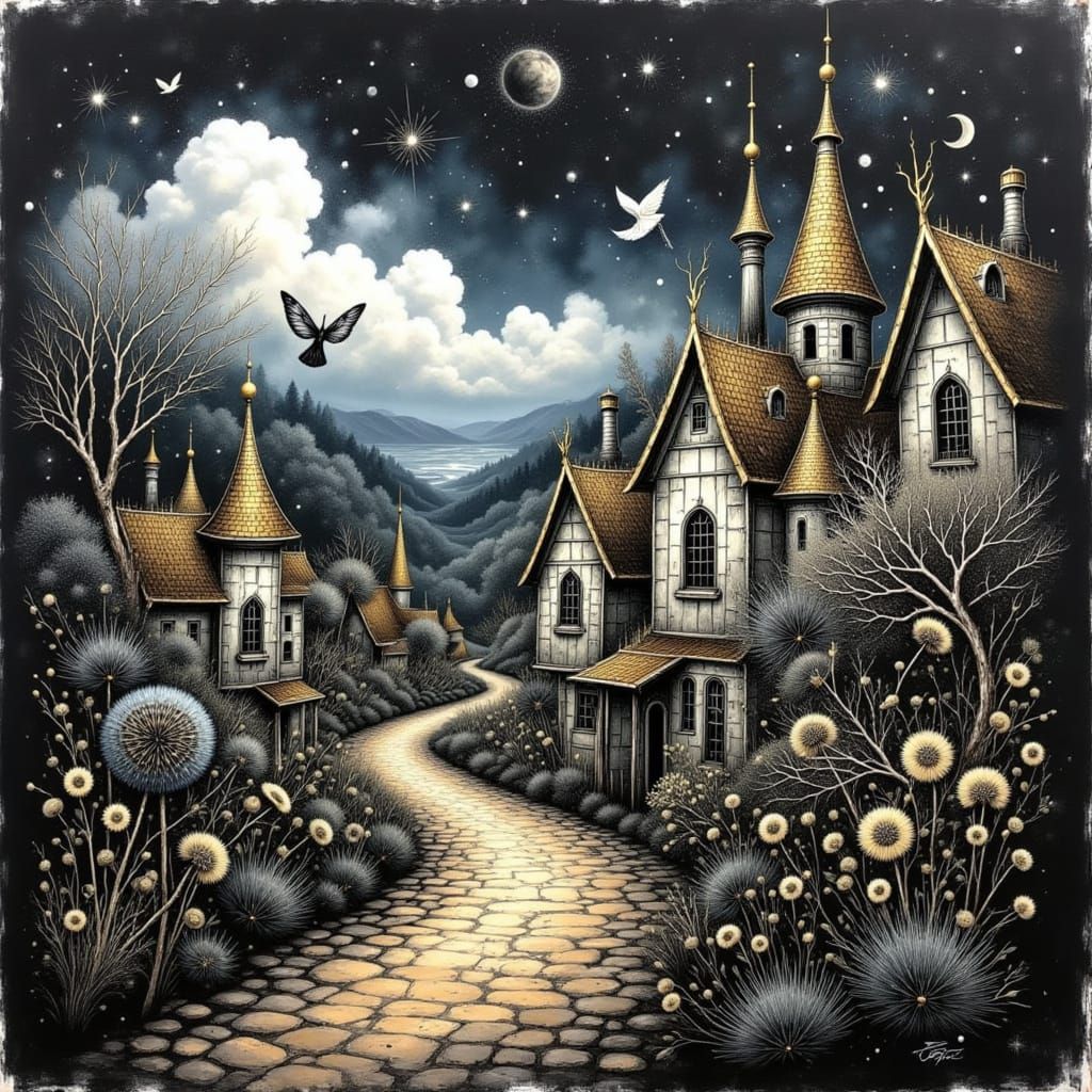 Dark night village