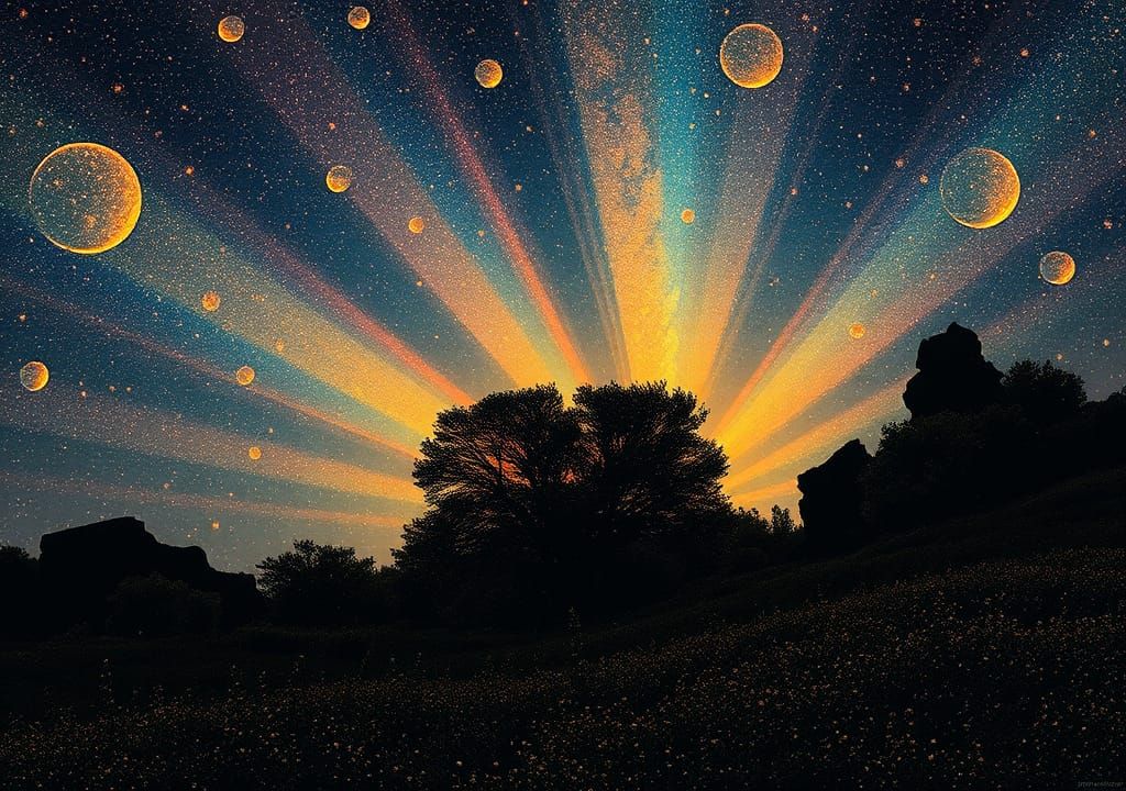 Crepuscular Rays: Surreal Photography and Pointillism