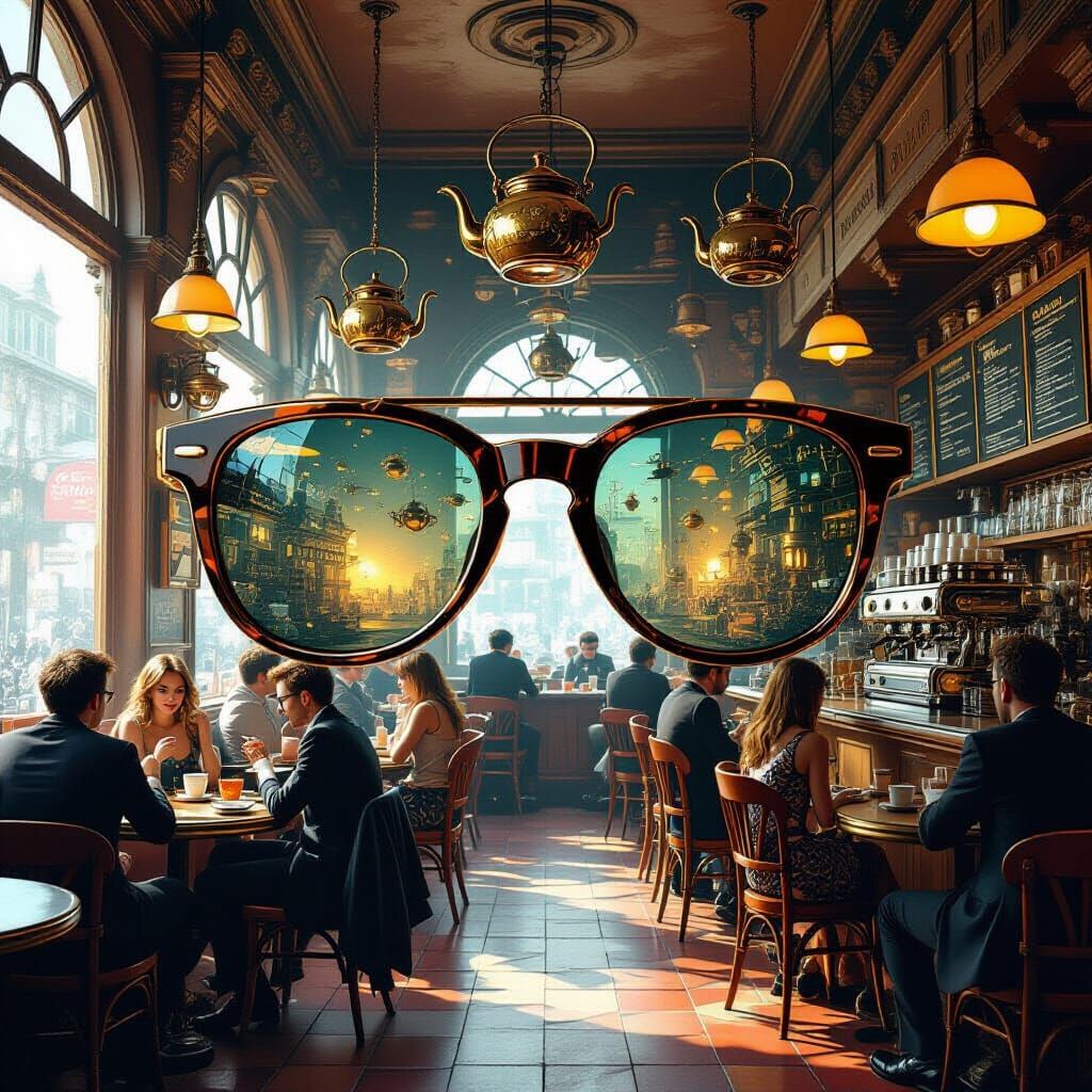 Steampunk Cafe Through Sunglasses