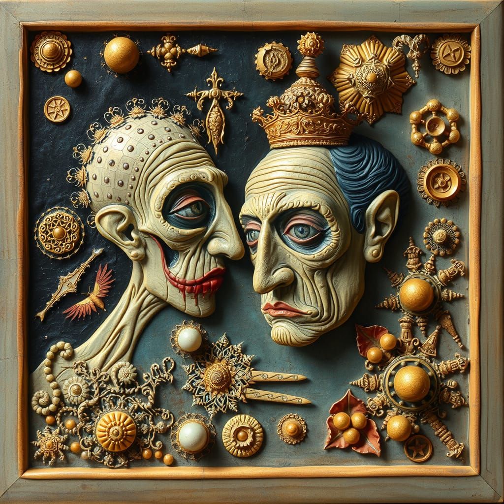 Surreal Dreamscapes with Delicate Horror Elements in a Dali-...