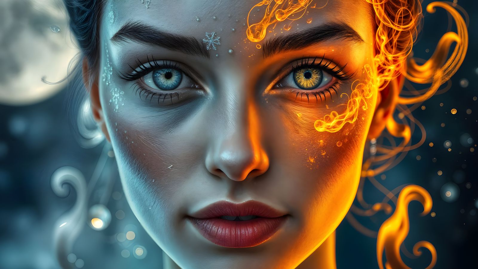 Ice and Fire Woman Portrait