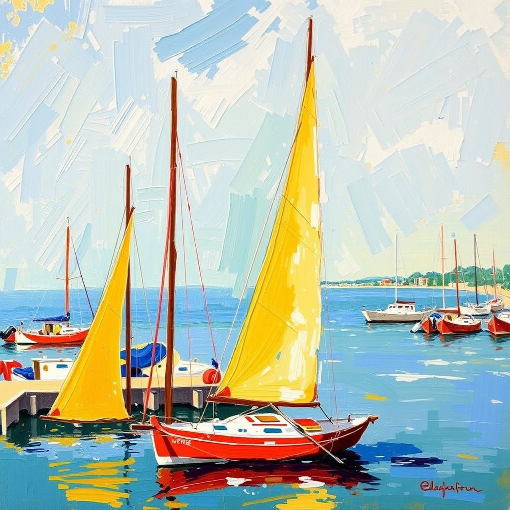 Impressionistic Seascape in Vibrant Colors
