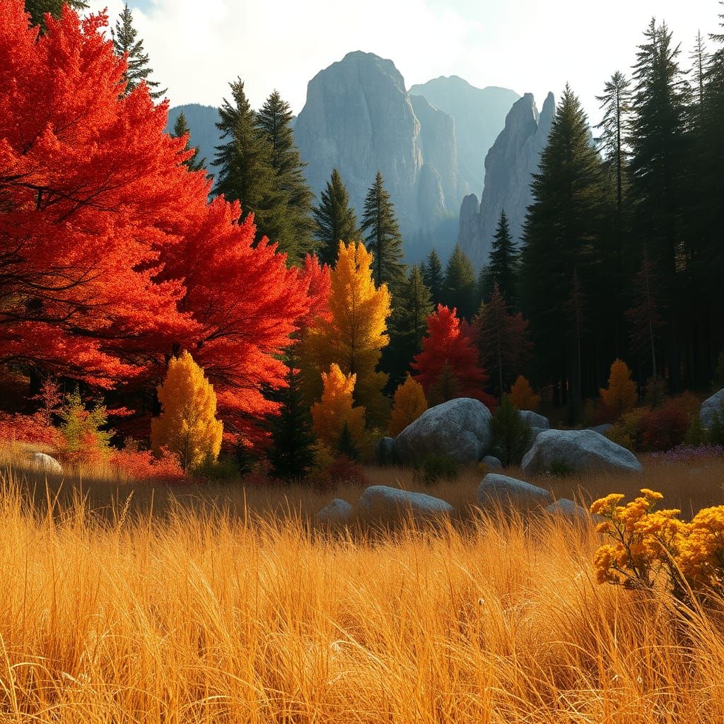 Dramatic Autumnal Carsic Landscape in Digital Art