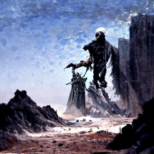 Apocalyptic Wasteland with Grim Reaper