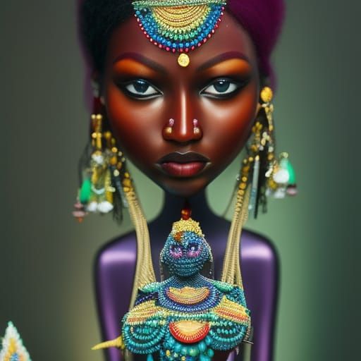 Intricately Detailed Voodoo Woman Portrait in Ultra HD