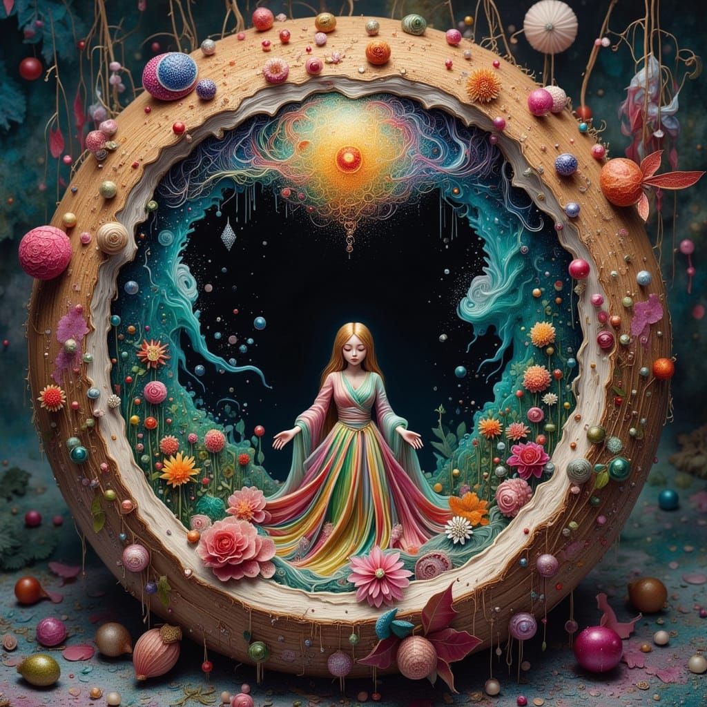 Goddess in Coconut Universe: Digital Art