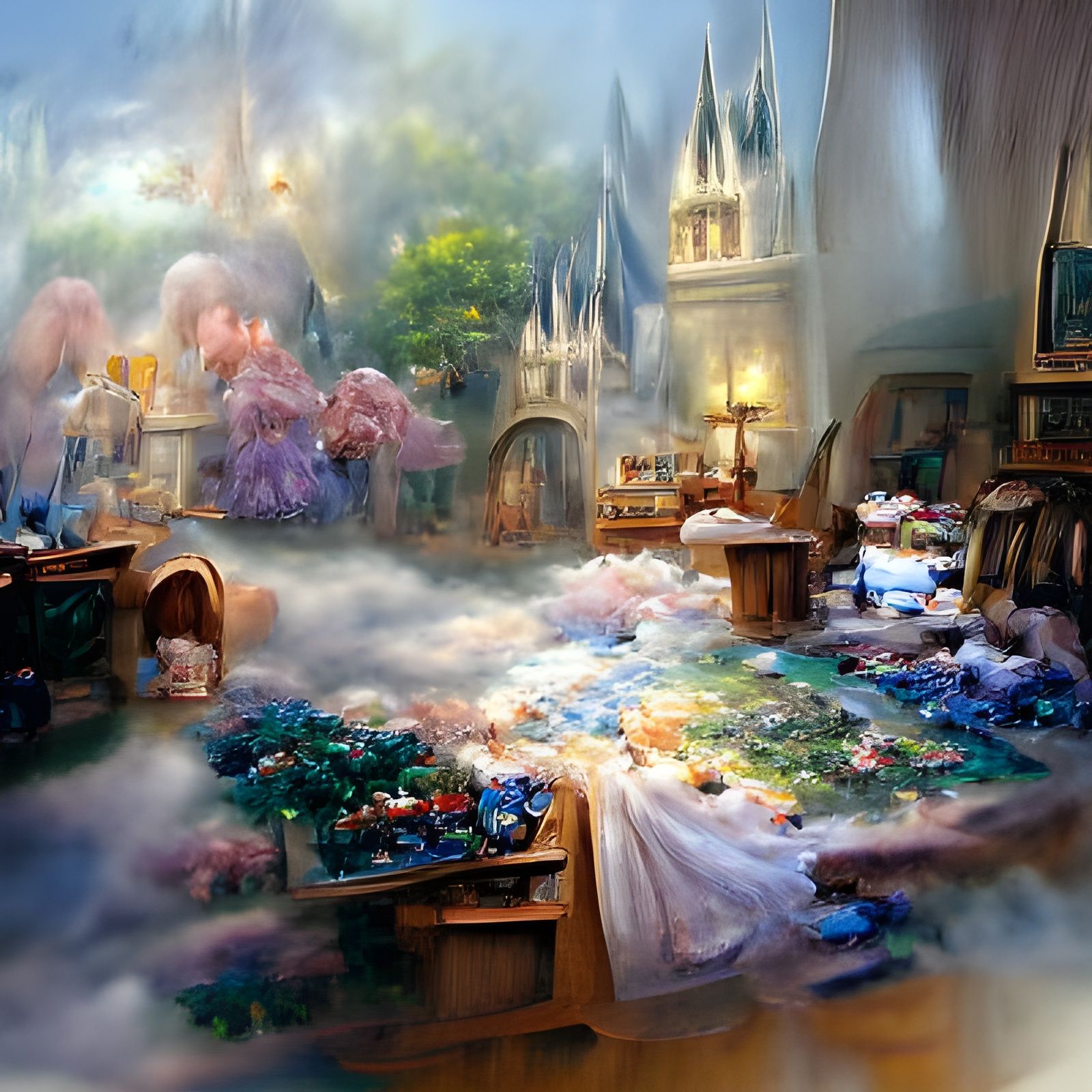 Organized Mess in Ethereal Fairy Tale Landscape