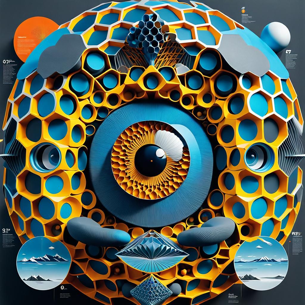 AI Artistry: Geometric Infographic in 3D Render