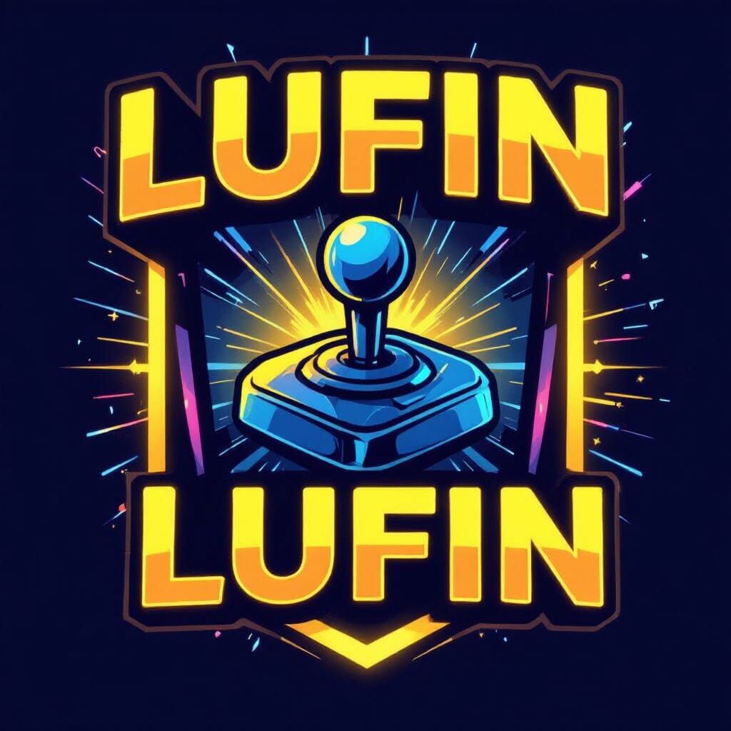 Lufin YouTube Logo: Vibrant Yellow Gamer Emblem