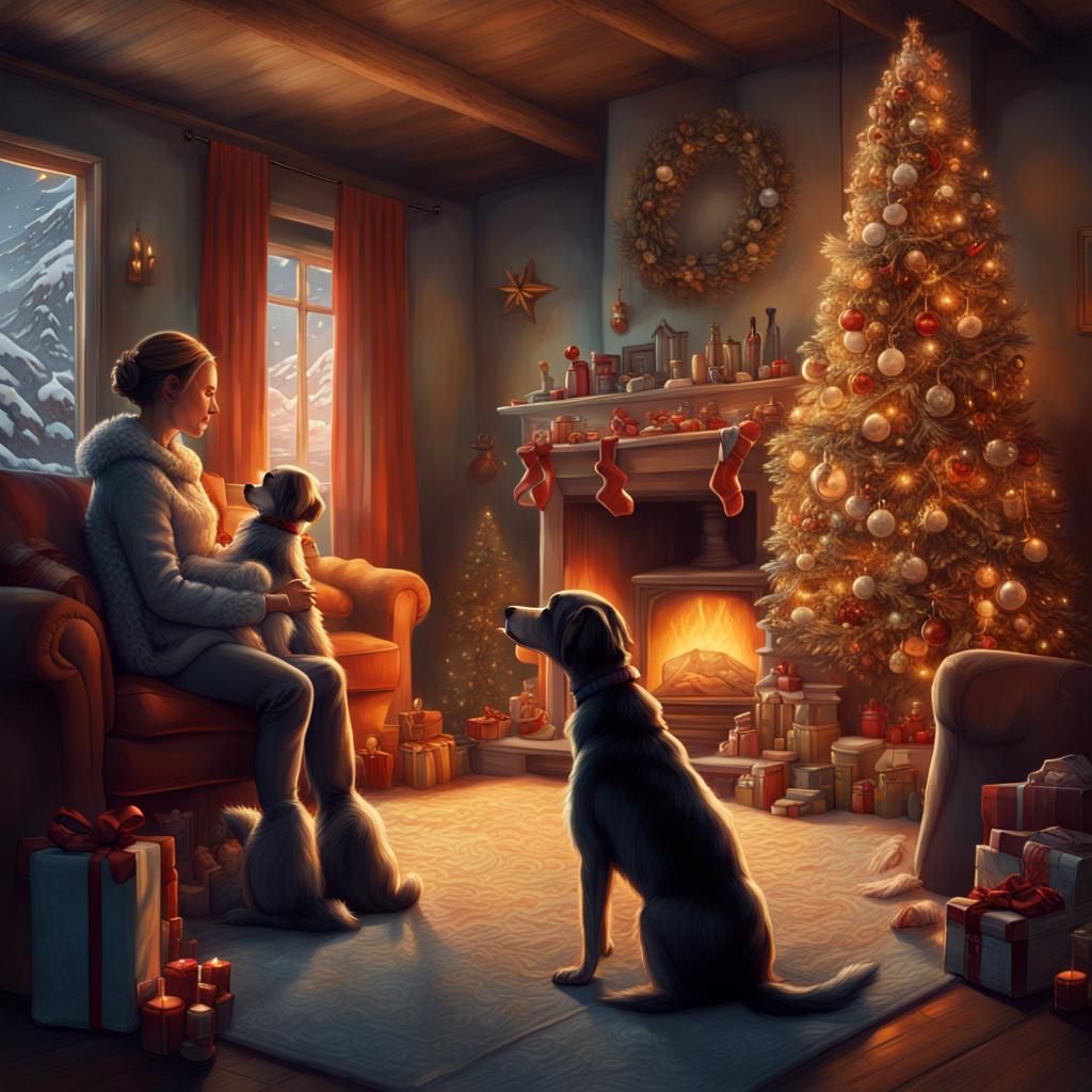 Festive Family Celebrates Winter Holidays at Home