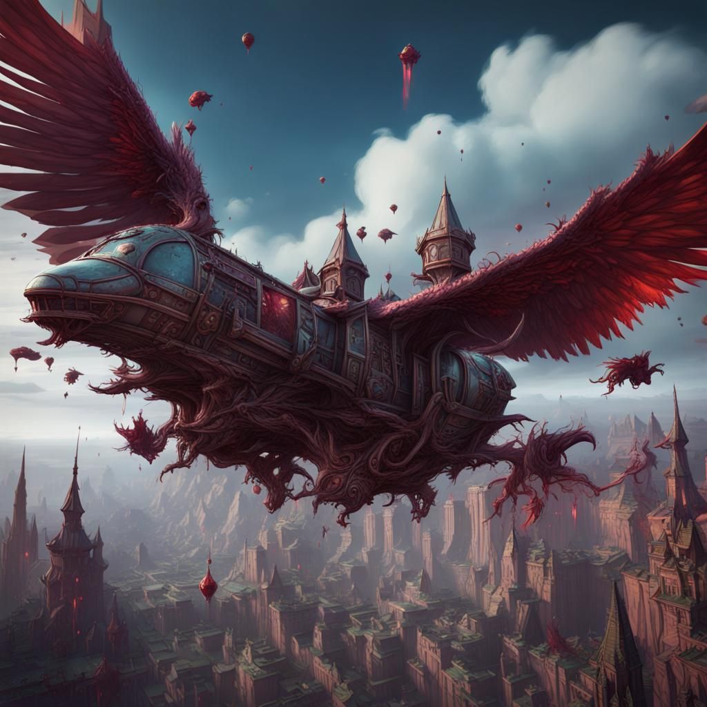 C.C. Afton Soaring: Detailed Fantasy Concept Art