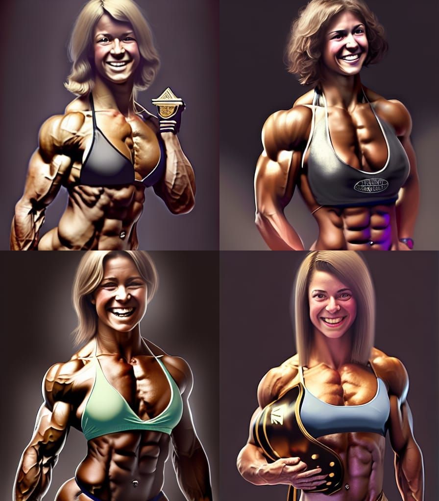 Female Bodybuilder Mildred Burke Portrait, 8k Concept Art