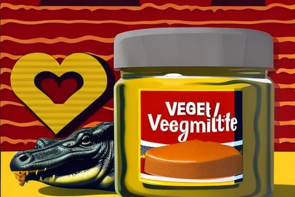 Vegemite Jar with Crocodile Wallpaper
