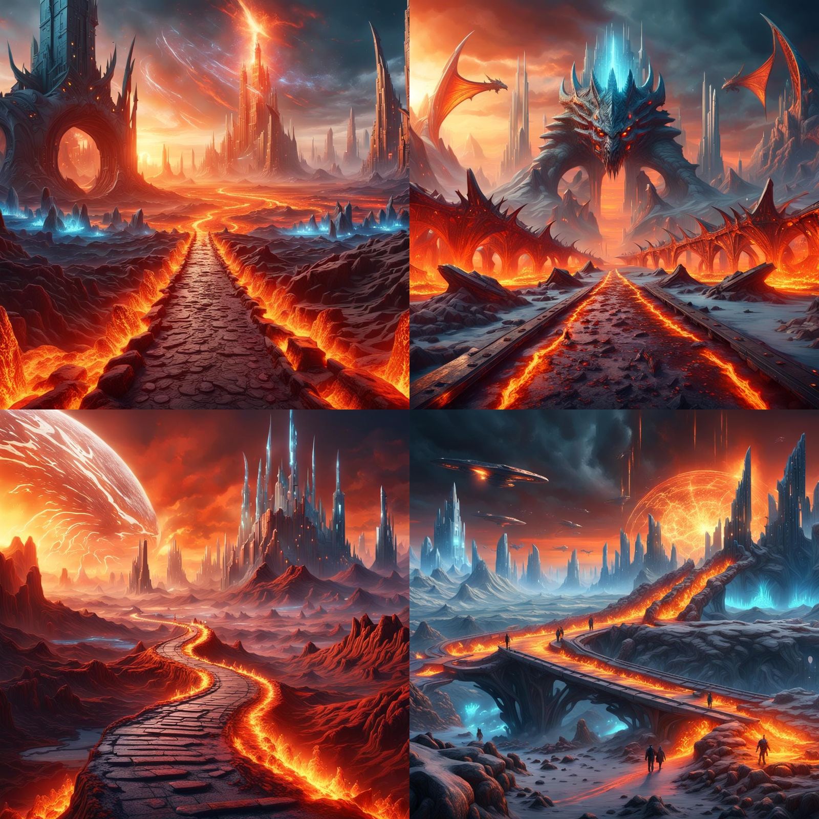 Futuristic Ice City on Alien Planet in Fantasy Art