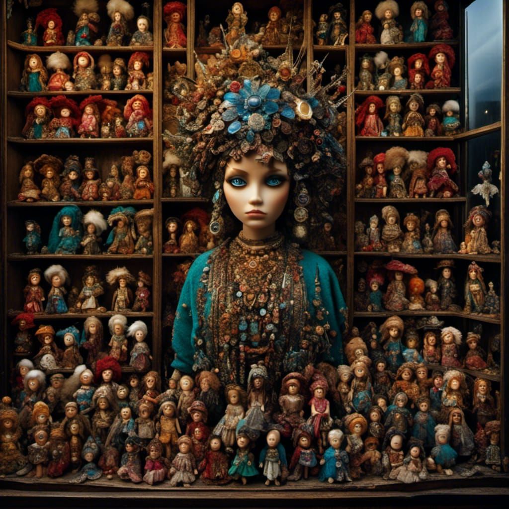 Hyperrealistic Dolls in Store Window Portrait