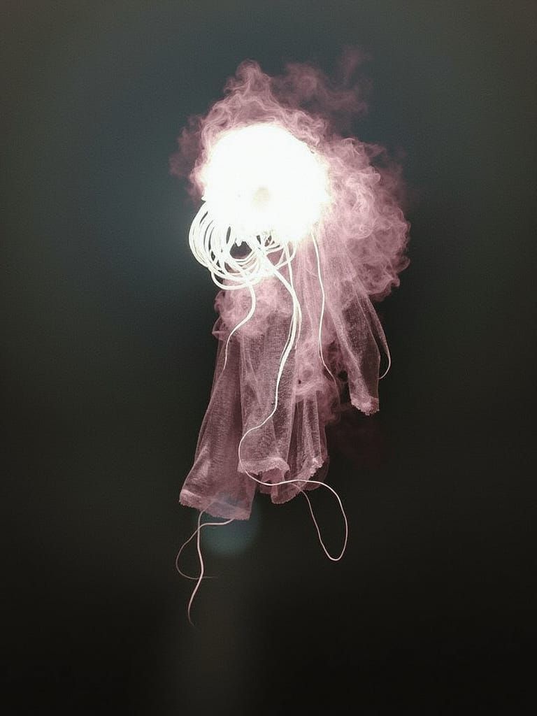 Ethereal Puppet Ghost Floating in Dimensional Void