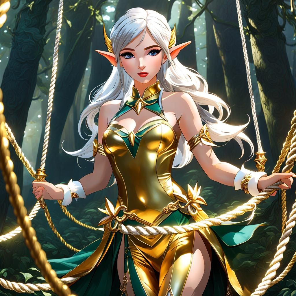 Detailed Elf Woman Portrait in Ethereal Fantasy Art