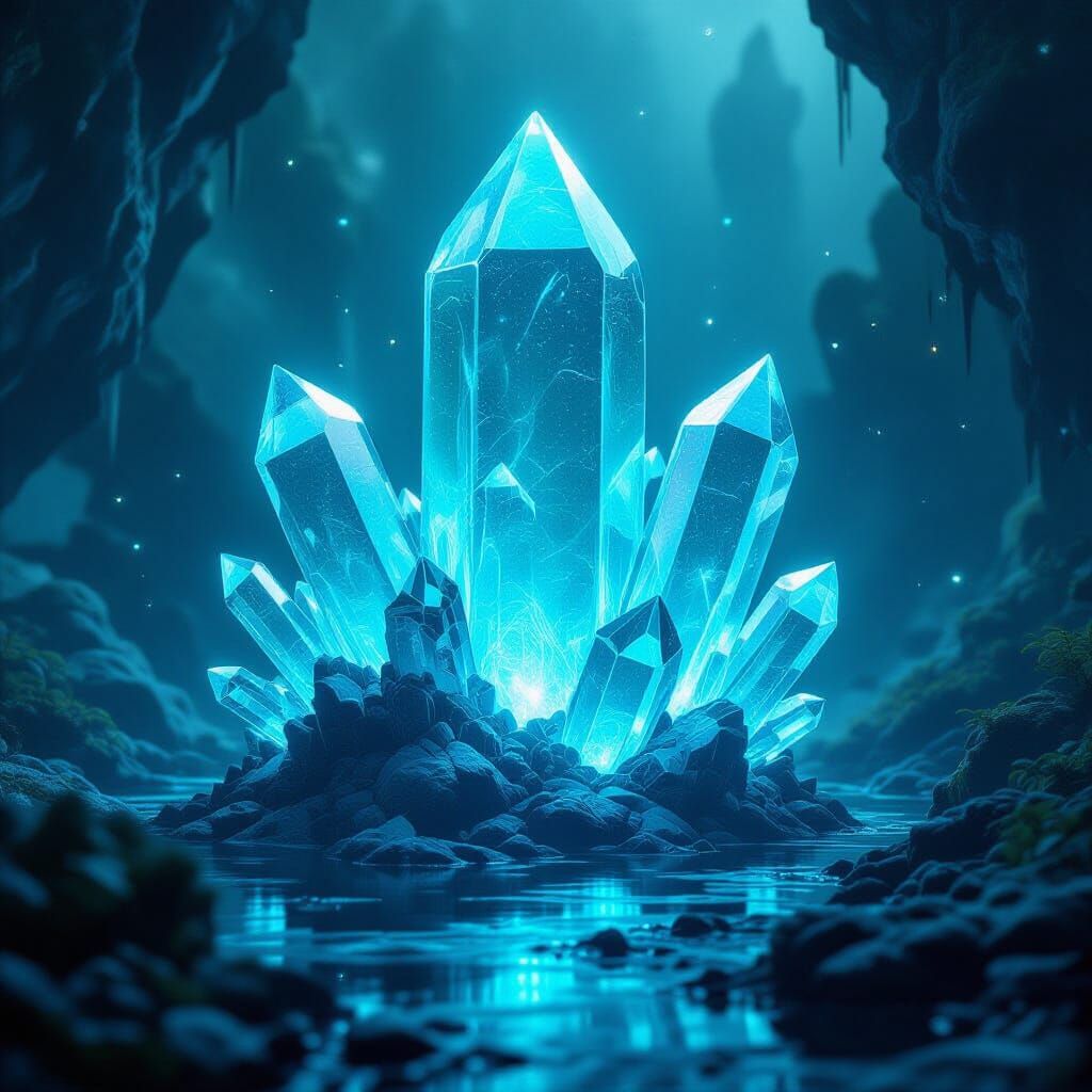 Bioluminescent Biomechanic Crystal with Vibrant Light