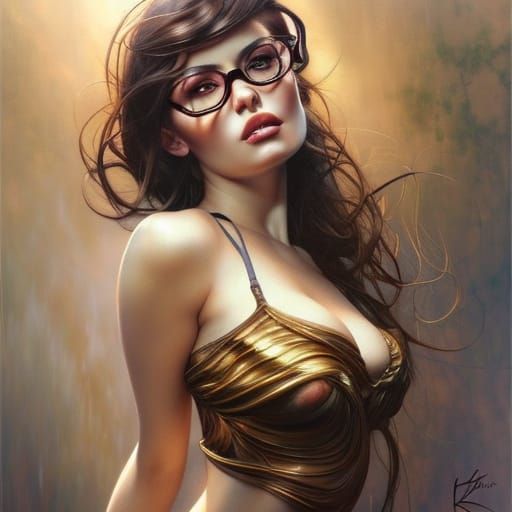 Stunning Brunette Portrait in Graphic Novel Style