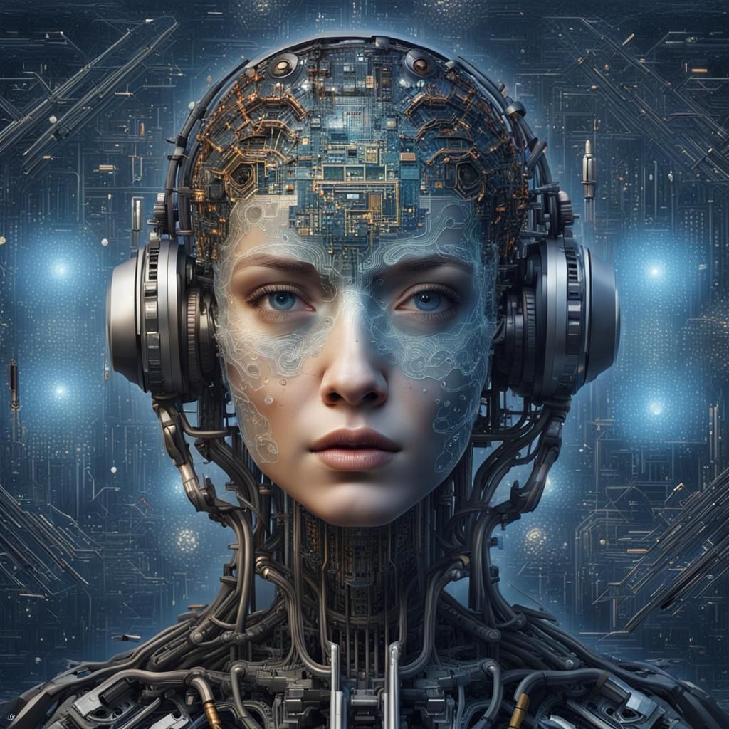 AI Dream: Hyperrealistic Vision of Artificial Beauty