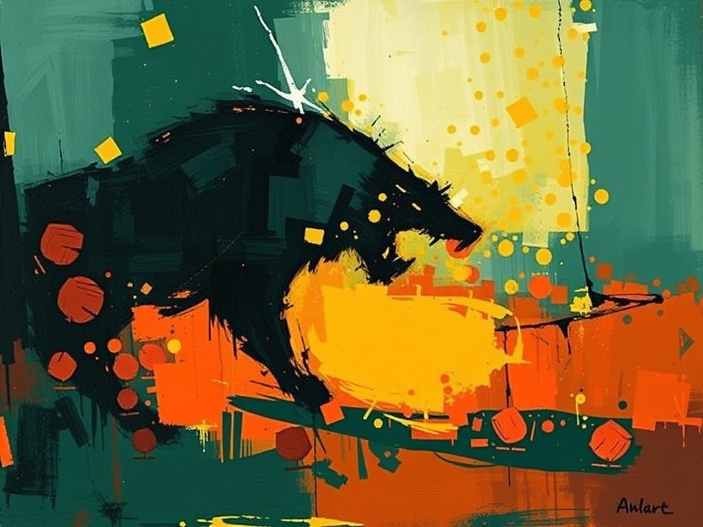 Bukowski's Turbulent Afternoon: Abstract Art of Inner Strugg...