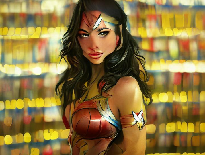 Wonder Woman in Comic Book Style