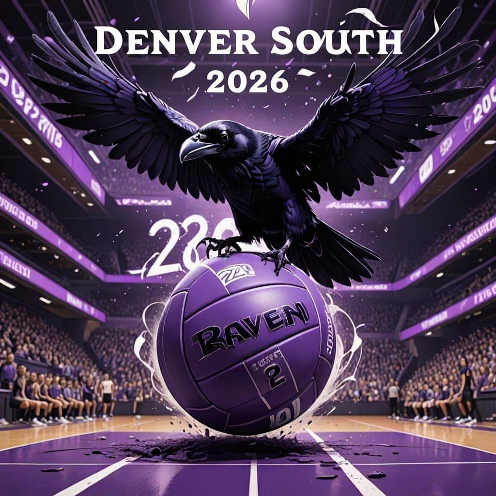 Raven Over 2026 Volleyball Graphic Illustration