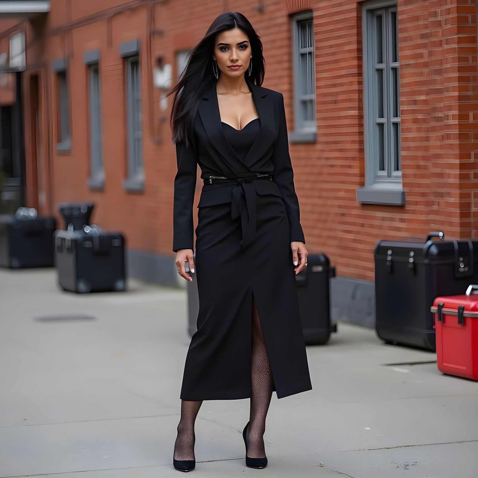 Elegant Woman in High-Fashion Attire