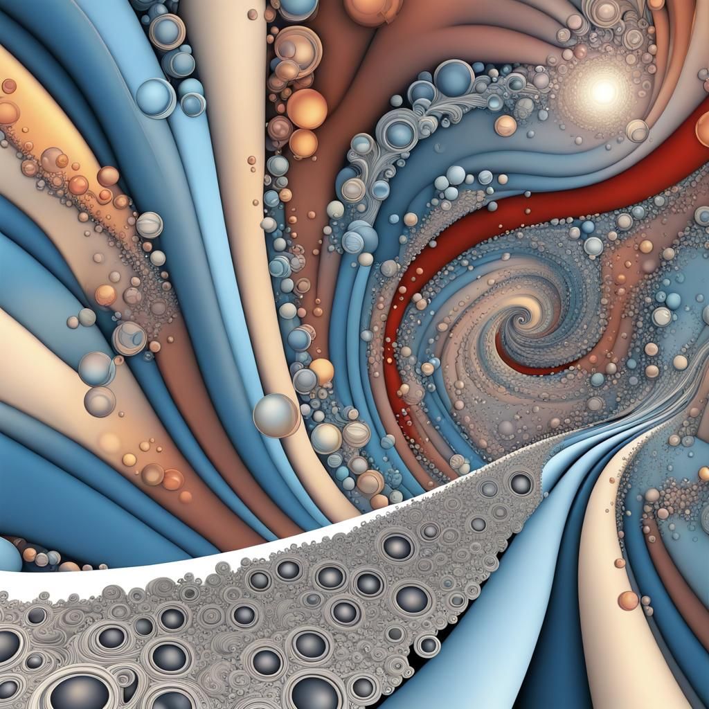 Abstract Bubble Train Skyrockets in Fractal Design