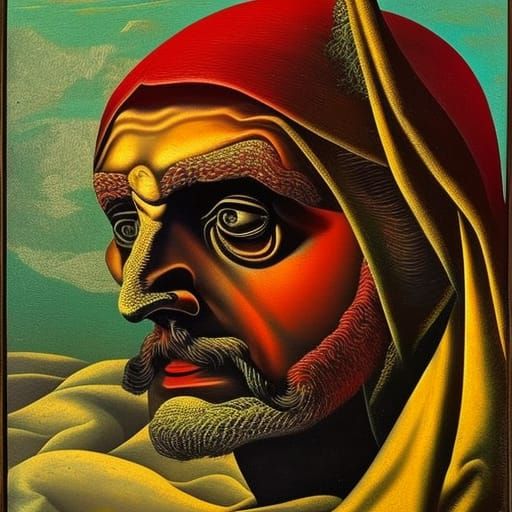 Dramatic Portrait in Hyperrealistic Splash Art Style