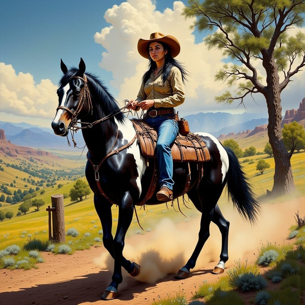 Cowgirl on Horse 2