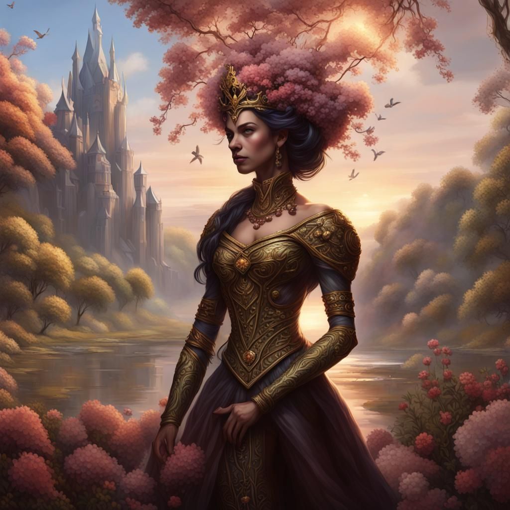 Fantasy Flower Queen in a Flowery Kingdom