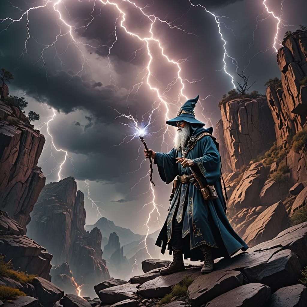 Wizard Casting Lightning Spell with AR10