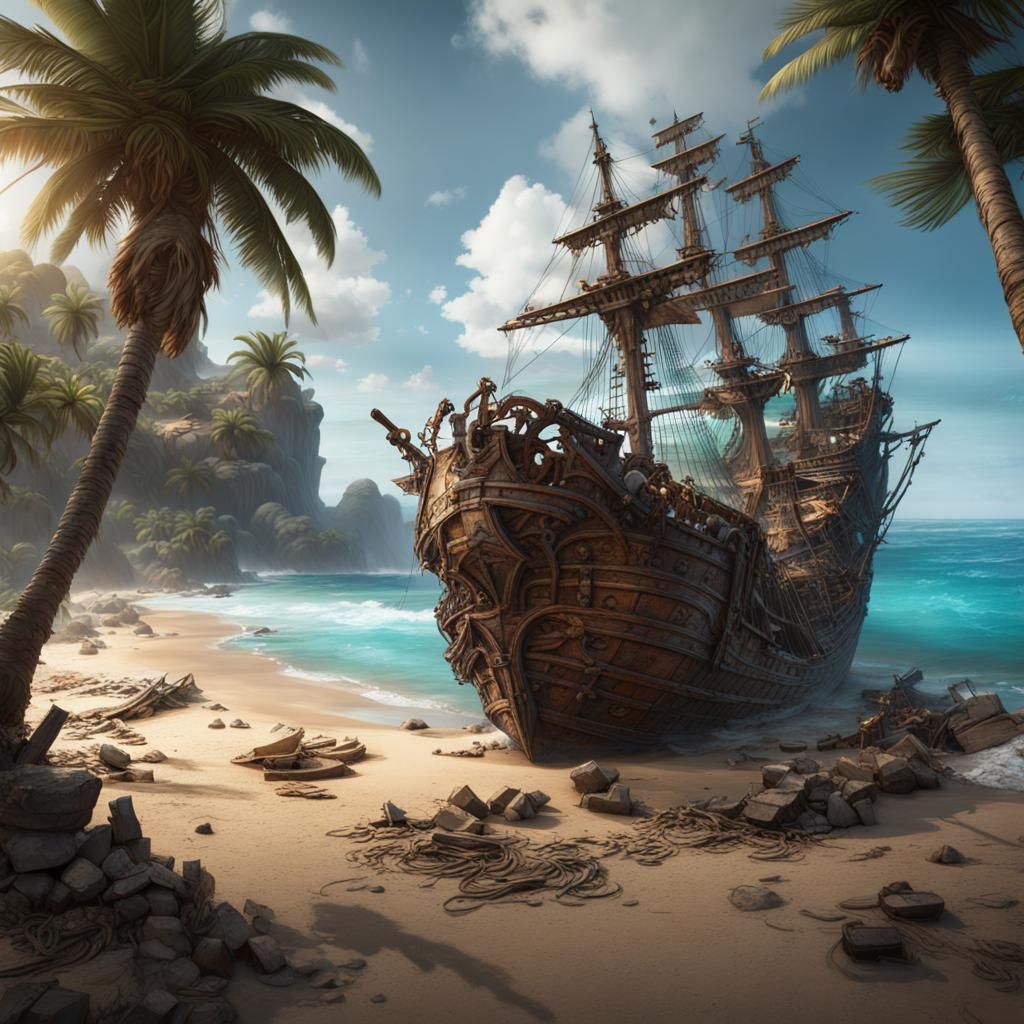 Pirate Boys Find Treasure on Wrecked Galleon