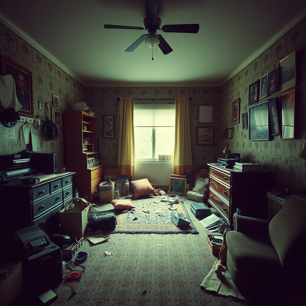 Sinister 80s Liminal Space in Found Footage Style