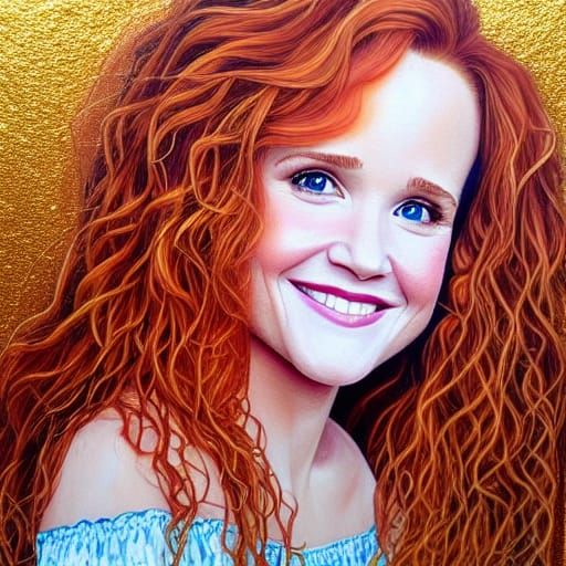 Beautiful Woman in Art Nouveau Style Painting