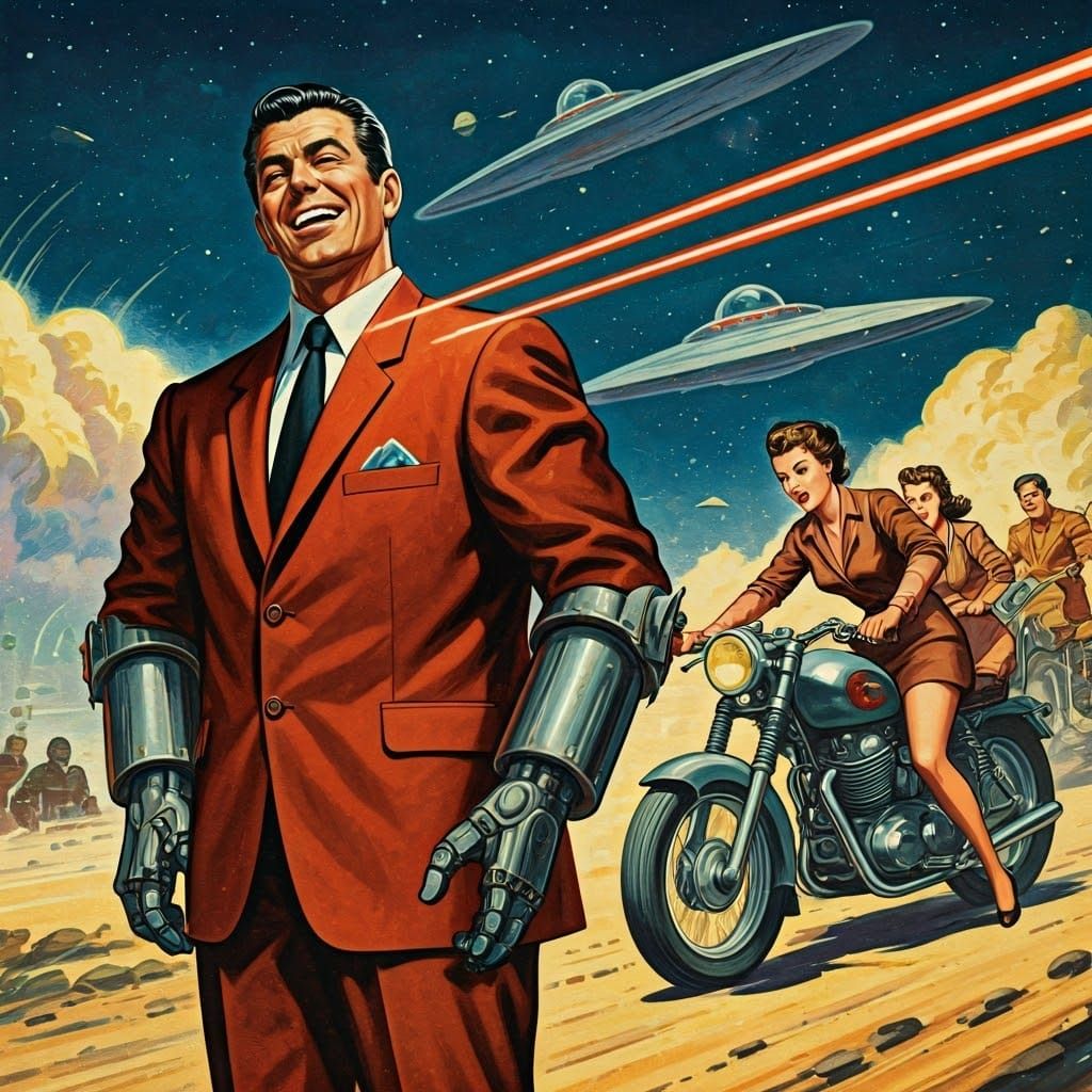 Galactic Pulp Art of Black Hole Energy Harnessing