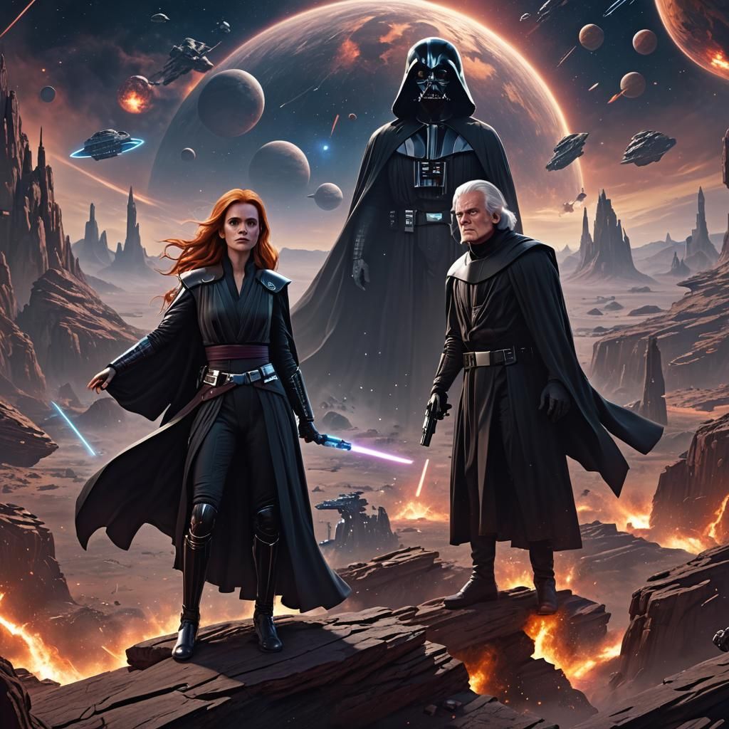 Mara Jade and Palpatine: Galactic Rule in Matte Painting